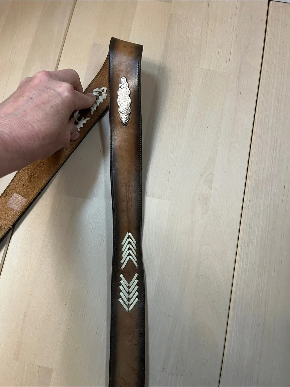 Nocona Brown Leather Western Belt w/ Silver Tone Hardware Men’s Size 40